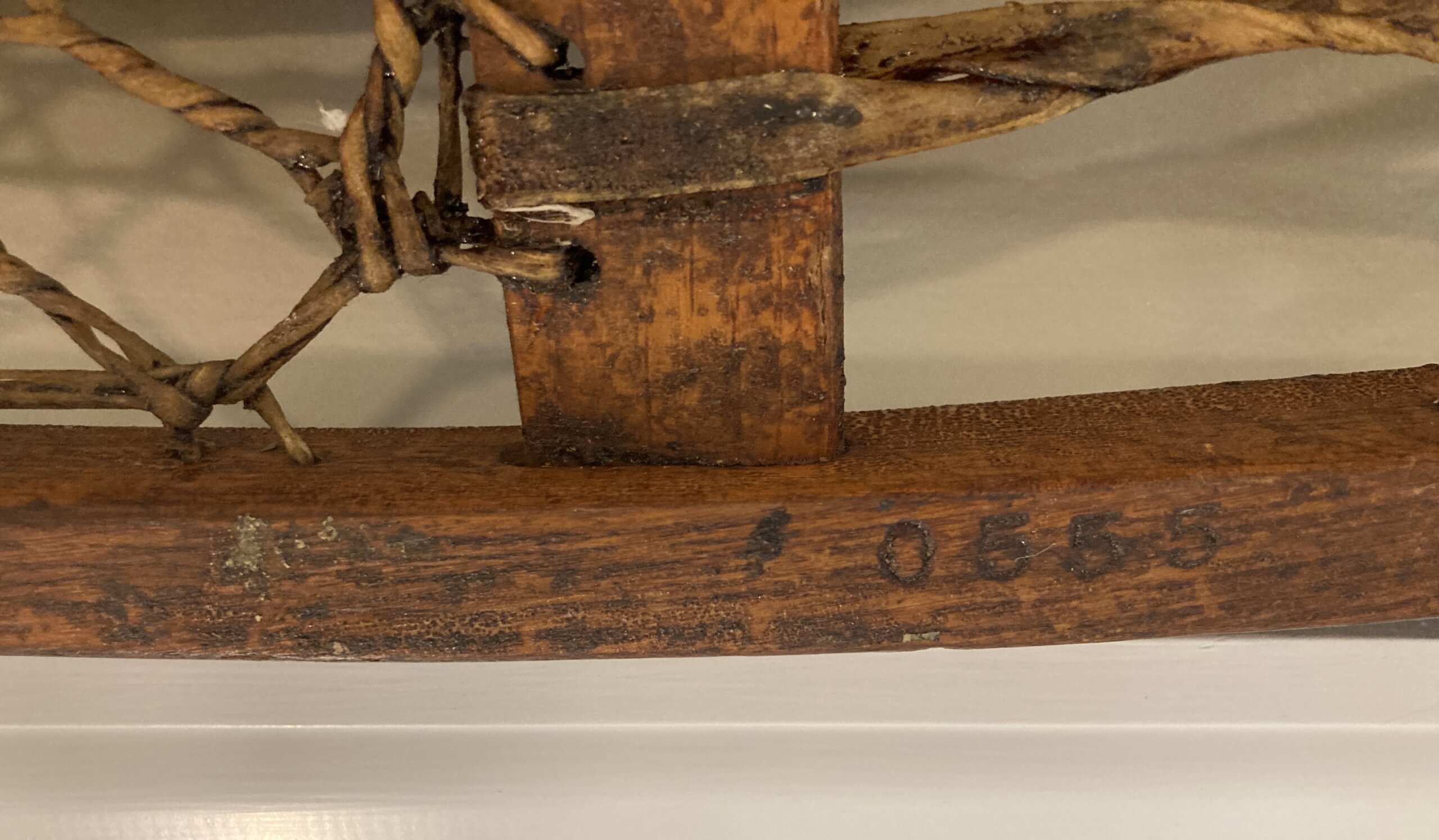 Pair of Antique Oak and Animal Skin Snowshoes Pair of Antique Oak and Animal Skin Snowshoes