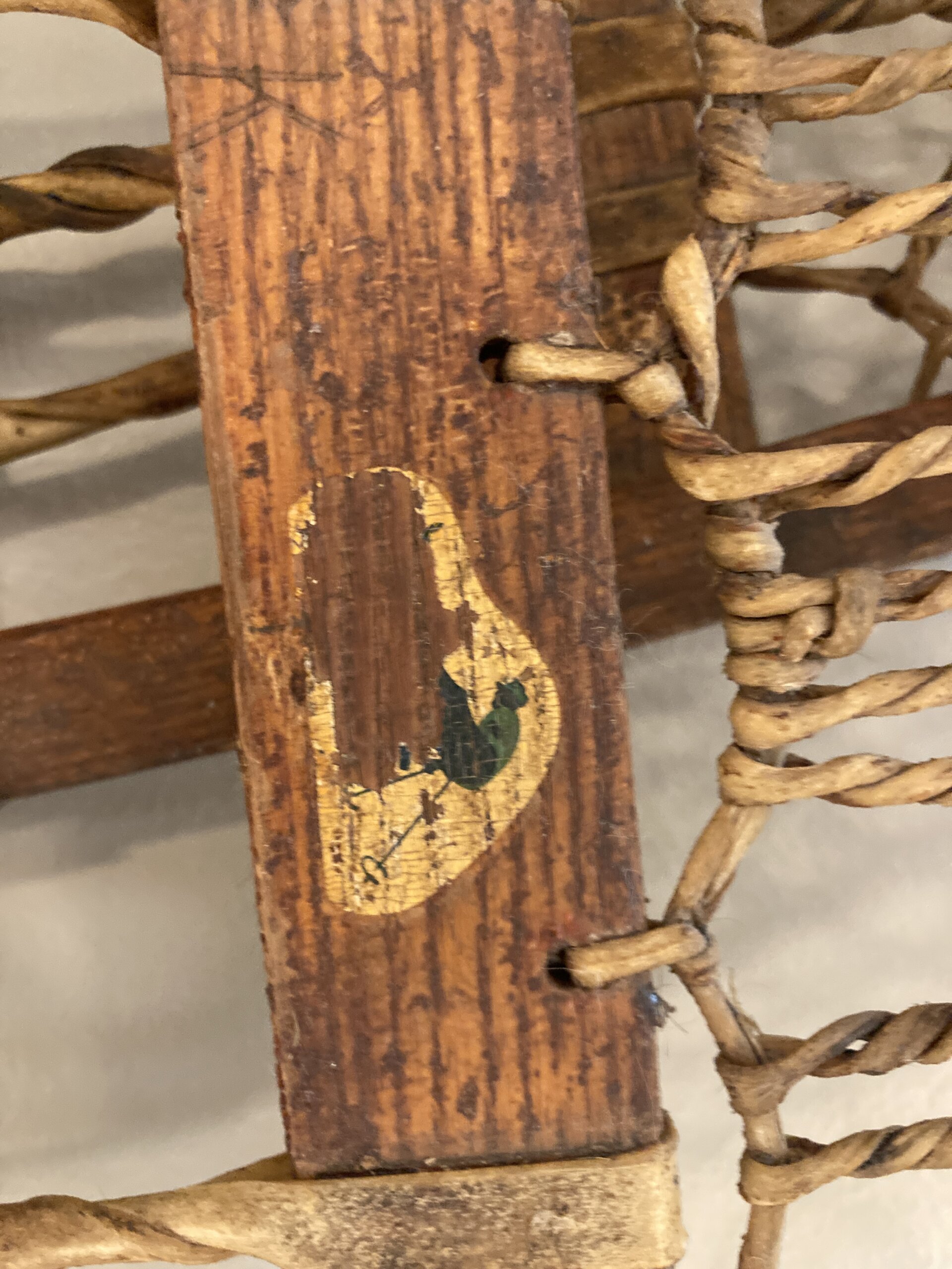 Pair of Antique Oak and Animal Skin Snowshoes Pair of Antique Oak and Animal Skin Snowshoes