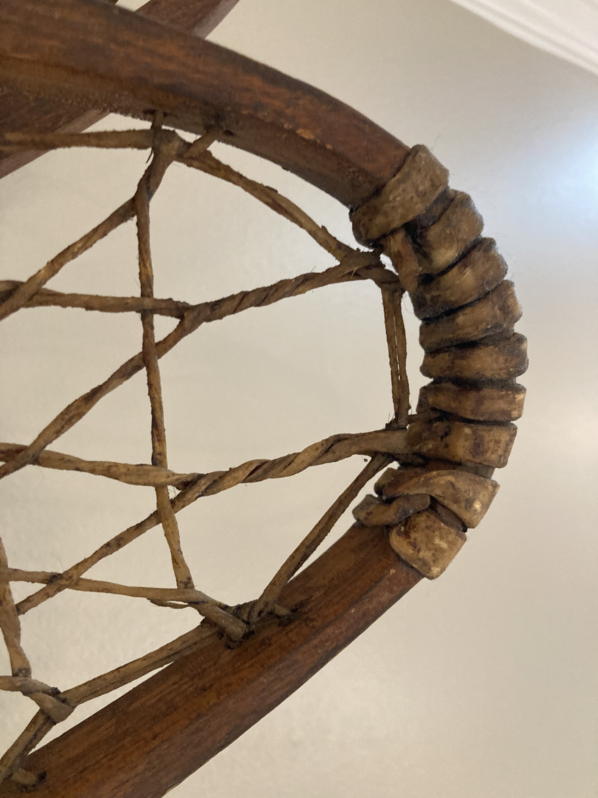 Pair of Antique Oak and Animal Skin Snowshoes Pair of Antique Oak and Animal Skin Snowshoes