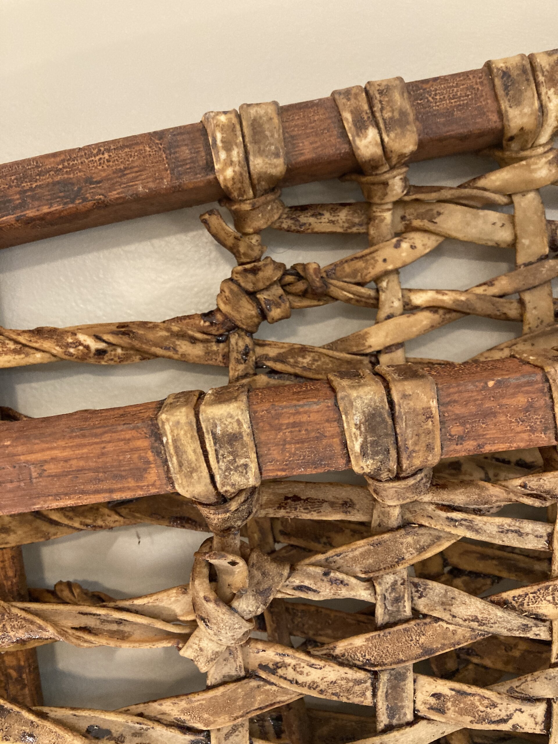 Pair of Antique Oak and Animal Skin Snowshoes Pair of Antique Oak and Animal Skin Snowshoes