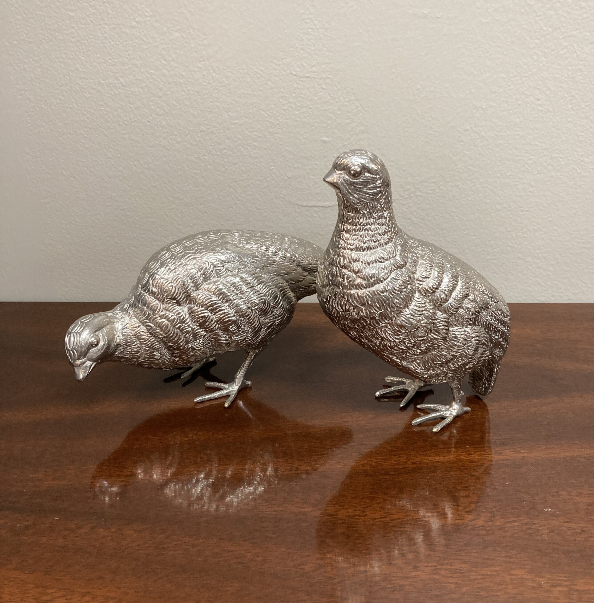 Pair of Vintage Silverplate Quails Pair of Vintage Silverplate Quails