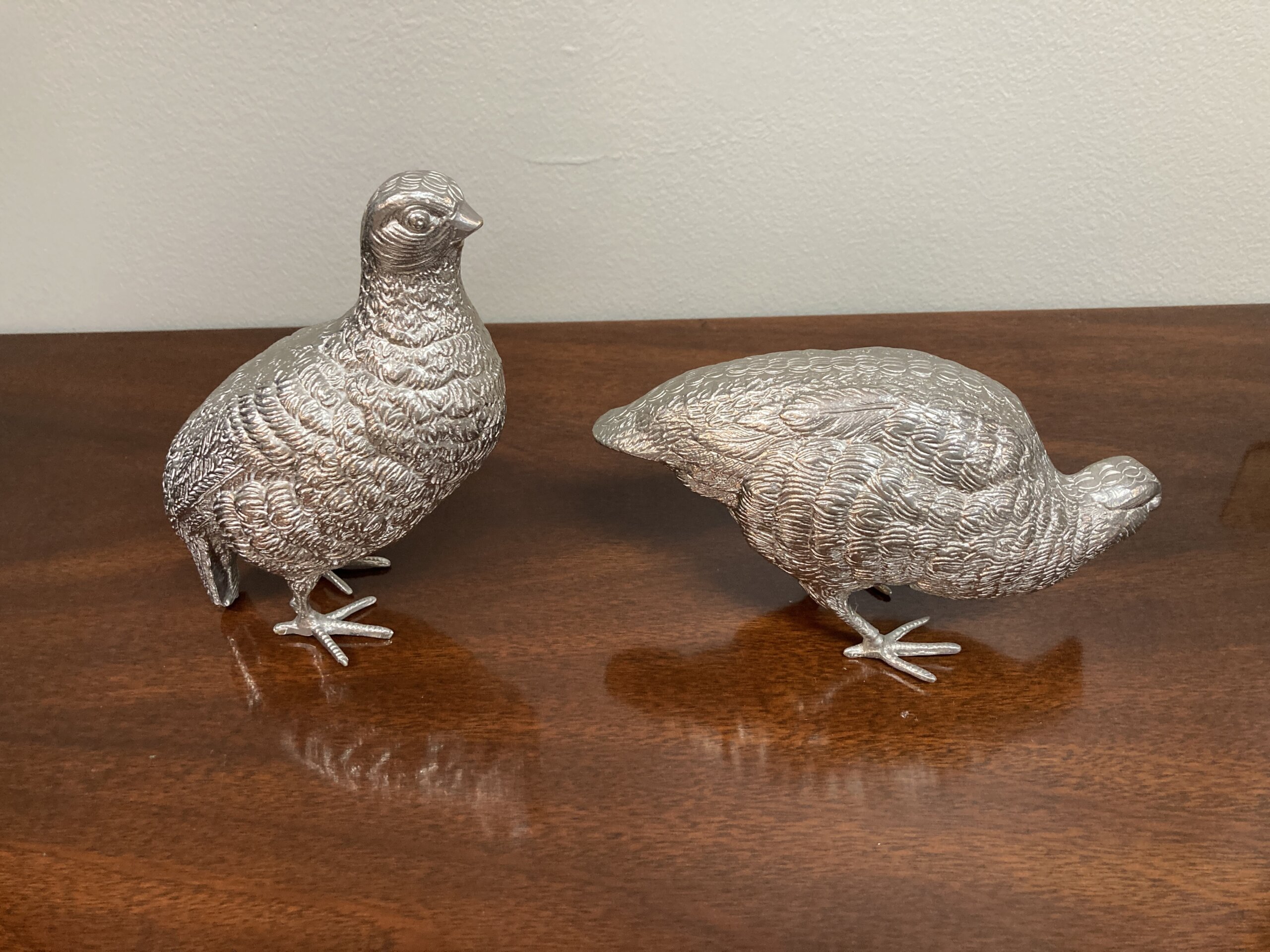 Pair of Vintage Silverplate Quails Pair of Vintage Silverplate Quails