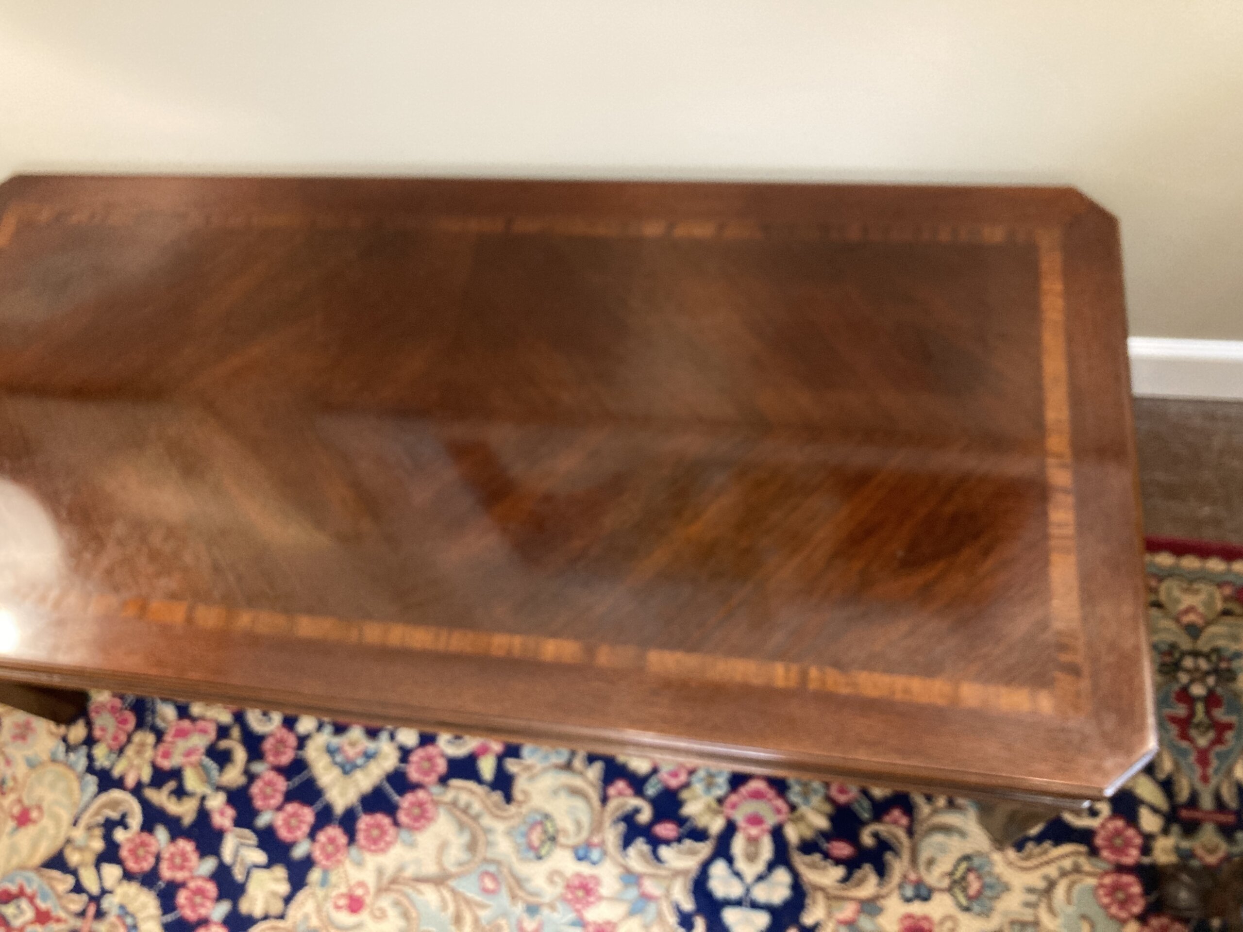 Lane Banded Top Chippendale Style Coffee Table Lane Banded Top Chippendale Style Coffee Table