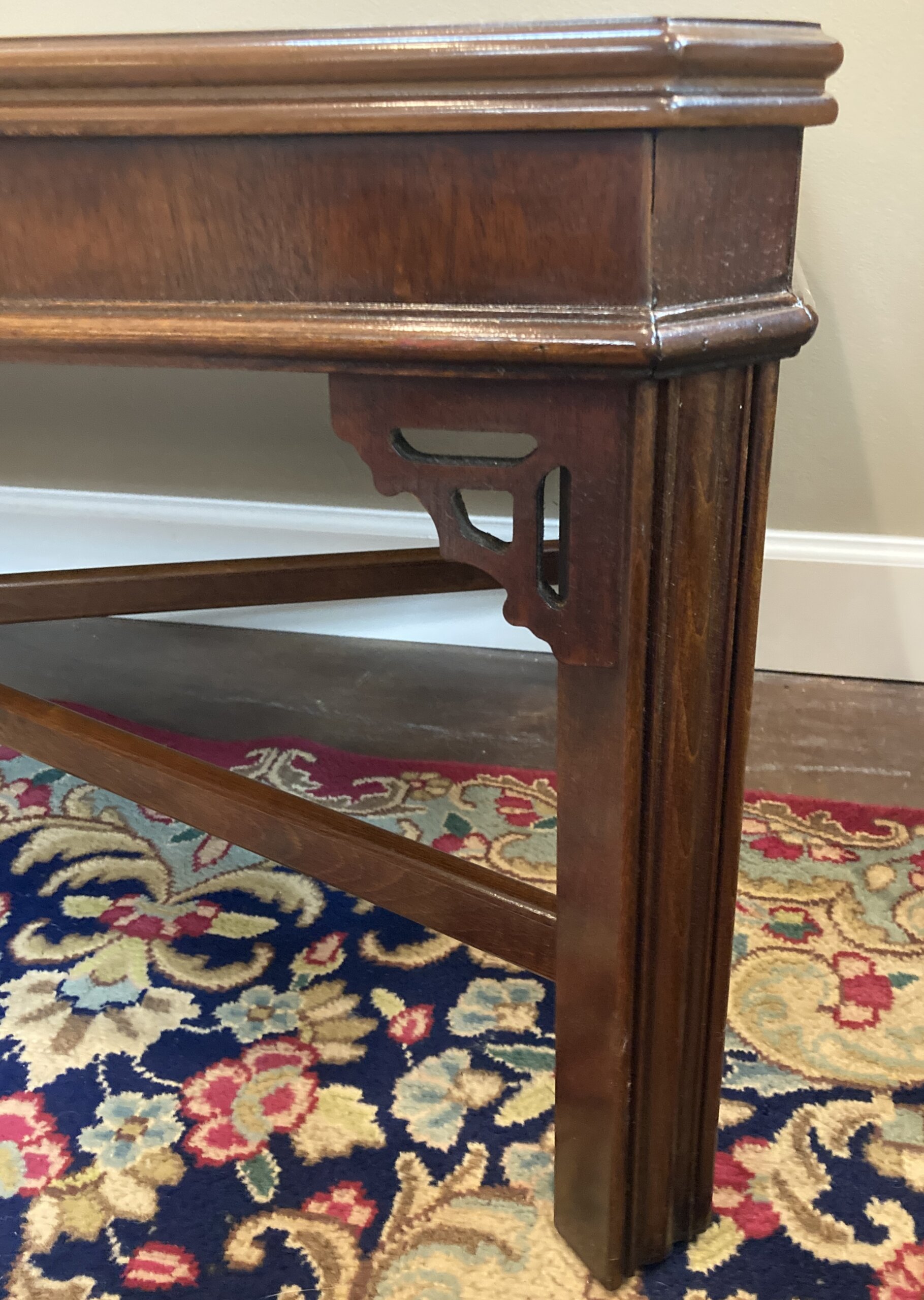 Lane Banded Top Chippendale Style Coffee Table Lane Banded Top Chippendale Style Coffee Table