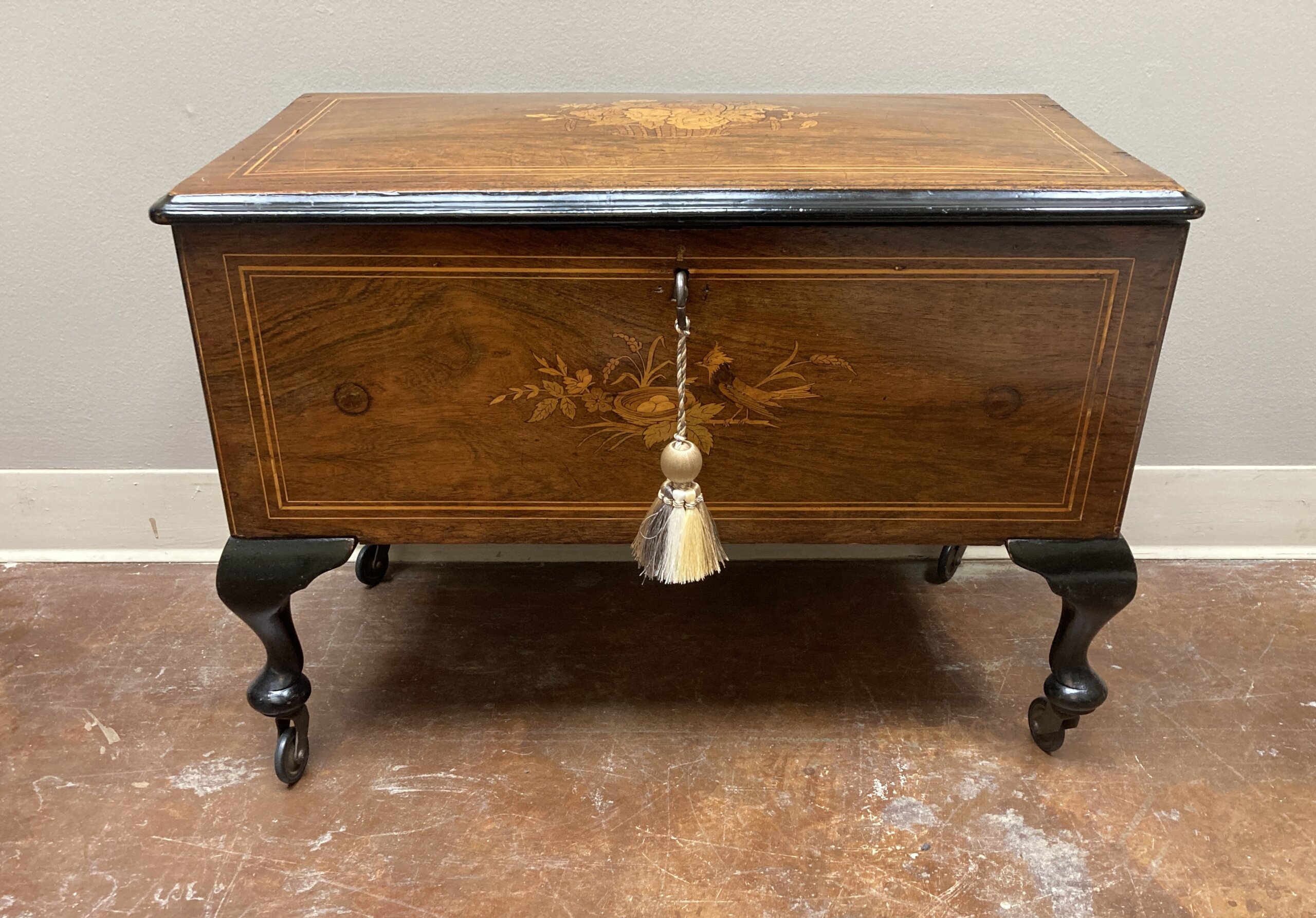 Antique Victorian Rosewood Kindling Box Antique Victorian Rosewood Kindling Box