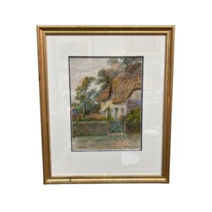 Original Signed Watercolor Painting of English Cottage