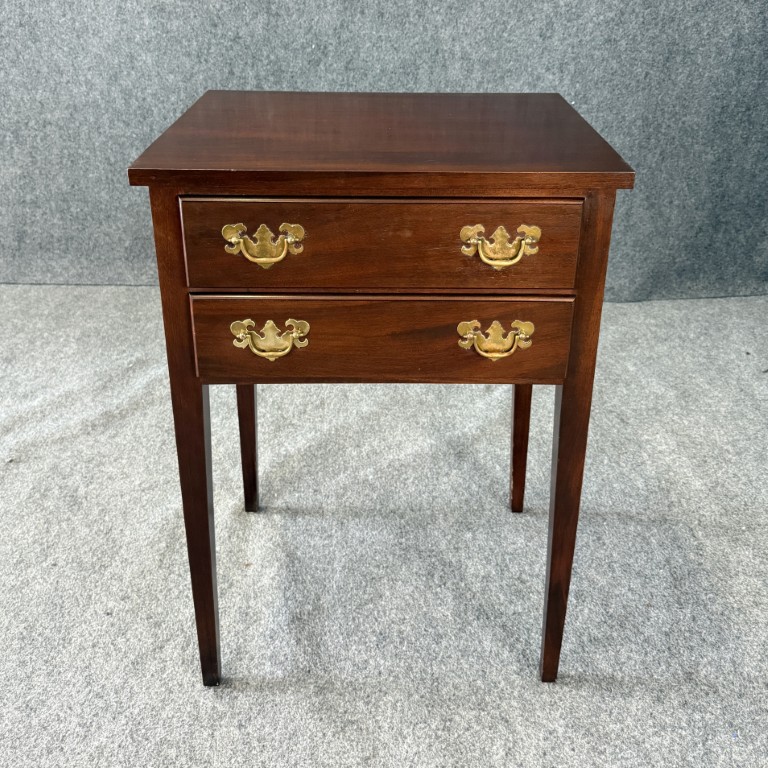 N163 (1)Solid Mahogany 2 Drawer Nightstand / End Table Solid Mahogany 2 Drawer Nightstand / End Table