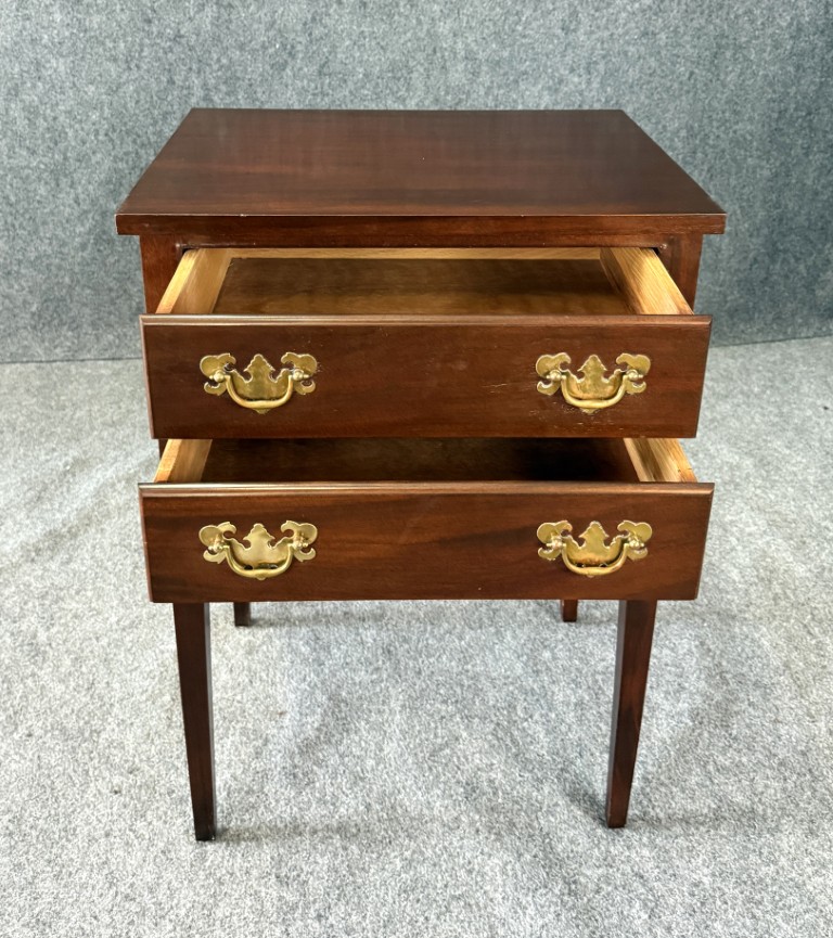 N163 (7)Solid Mahogany 2 Drawer Nightstand / End Table Solid Mahogany 2 Drawer Nightstand / End Table