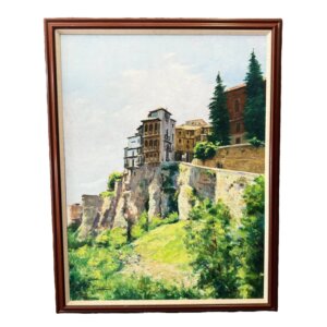 Oil on Canvas of European Cliffside signed F. Forbille