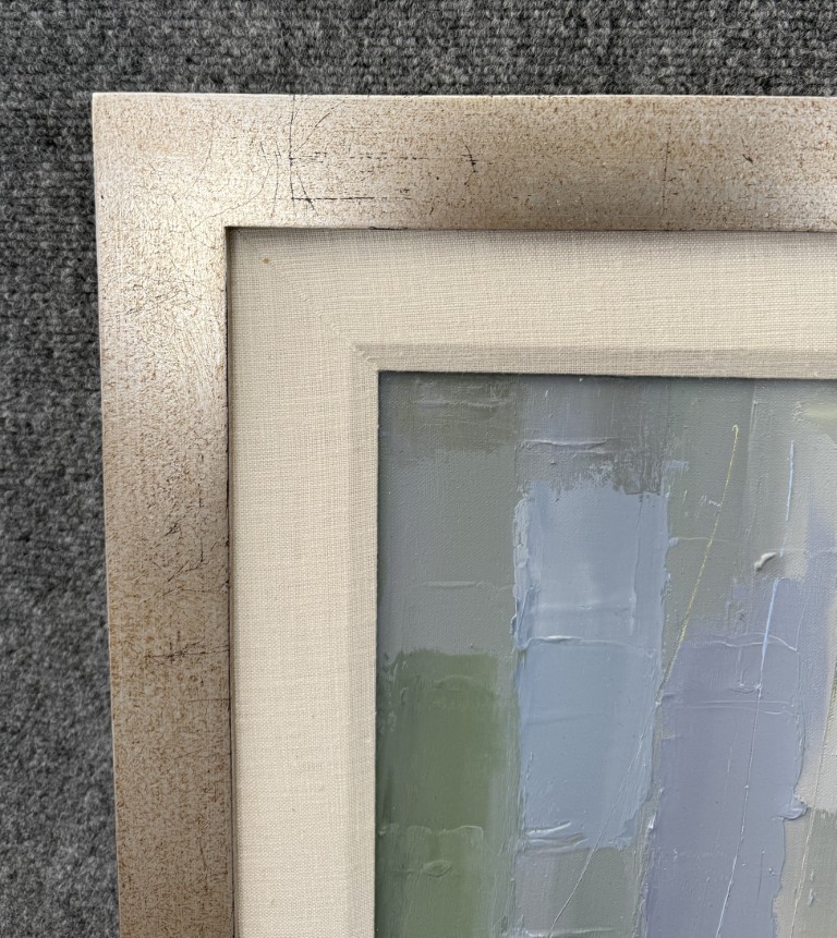 Original Abstract Oil on Canvas of Colorful Sailboats Reflected on Water Original Abstract Oil on Canvas of Colorful Sailboats Reflected on Water