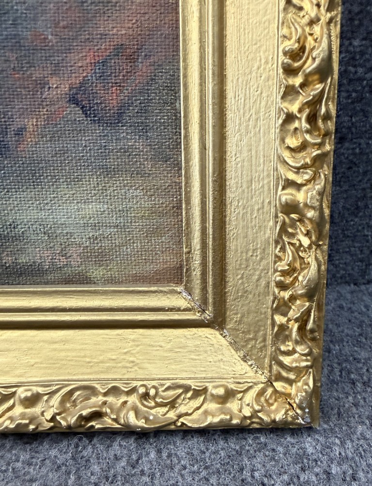 Original 1968 Mountain Landscape Oil on Board by Lillian Lewis Original 1968 Mountain Landscape Oil on Board by Lillian Lewis