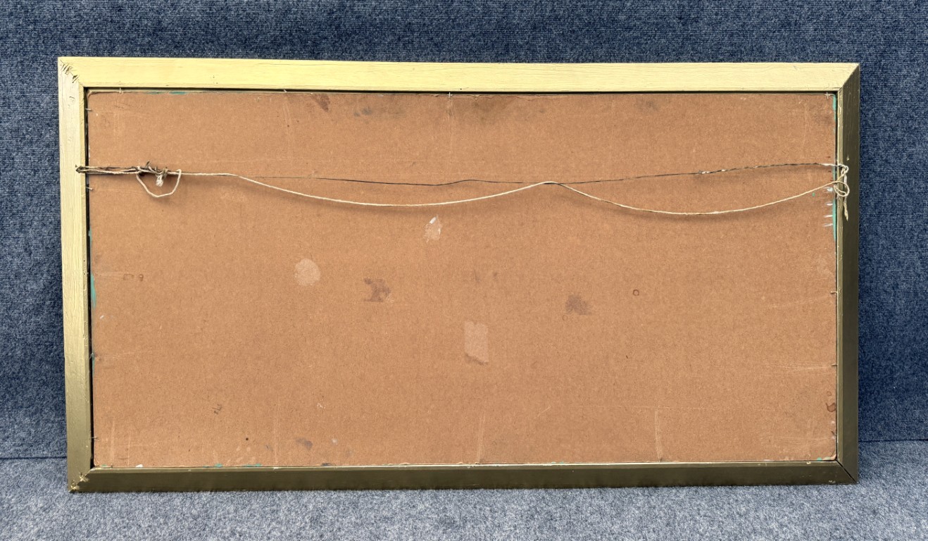 Original 1968 Mountain Landscape Oil on Board by Lillian Lewis Original 1968 Mountain Landscape Oil on Board by Lillian Lewis