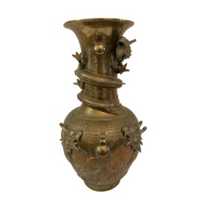 Antique Chinese Bronze Vase with Dragon Motif
