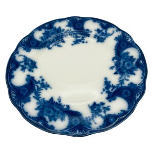 Antique English Flow Blue Dinner Plate 'Lois' New Wharf Pottery