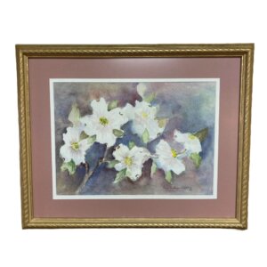 Original Signed Watercolor of Dogwood Branch and Flowers Mary Fallaize Griffith