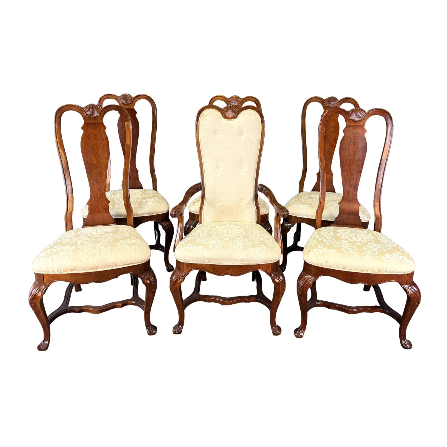 Set of 6 Bernhardt High Back Cherry Dining Chairs