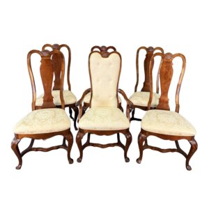 Set of 6 Bernhardt High Back Cherry Dining Chairs