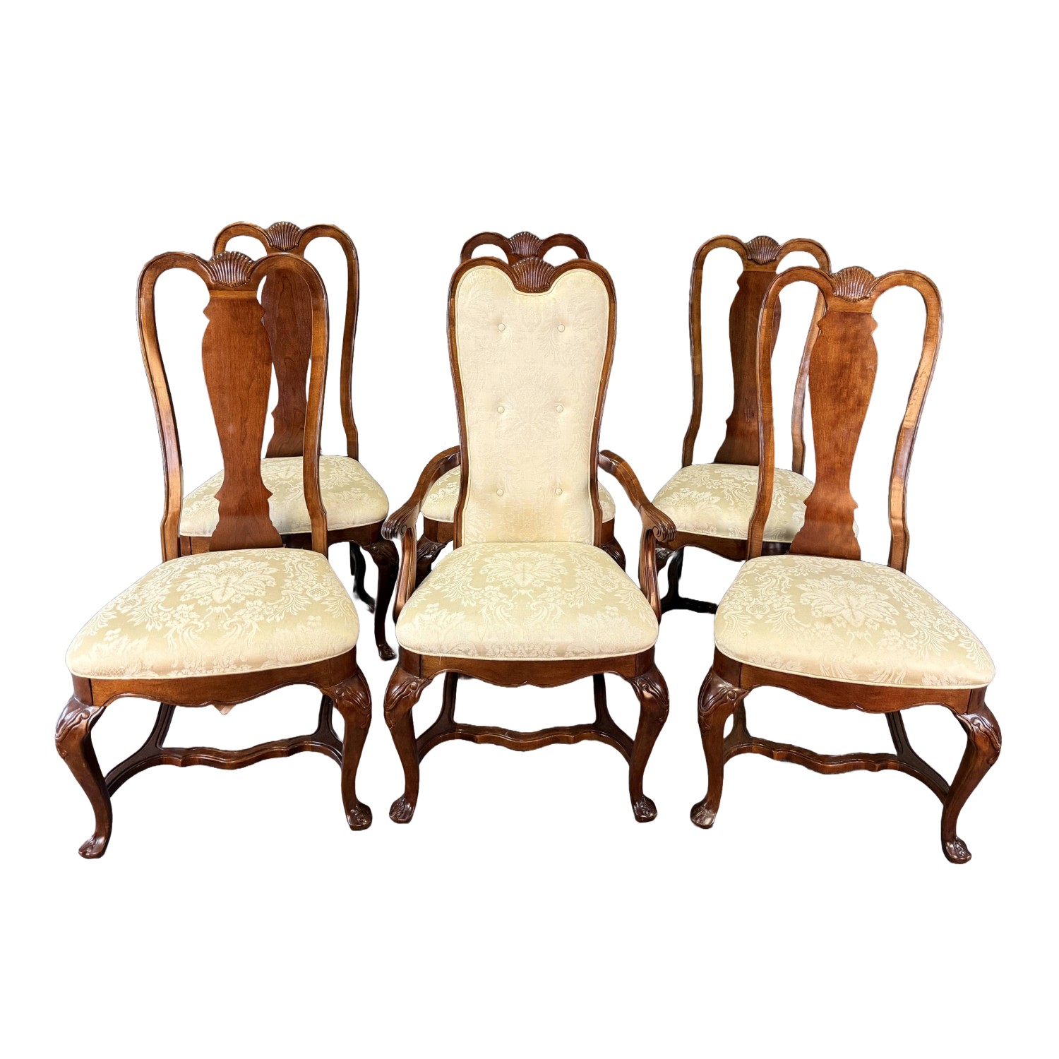 Set of 6 Bernhardt High Back Cherry Dining Chairs Set of 6 Bernhardt High Back Cherry Dining Chairs