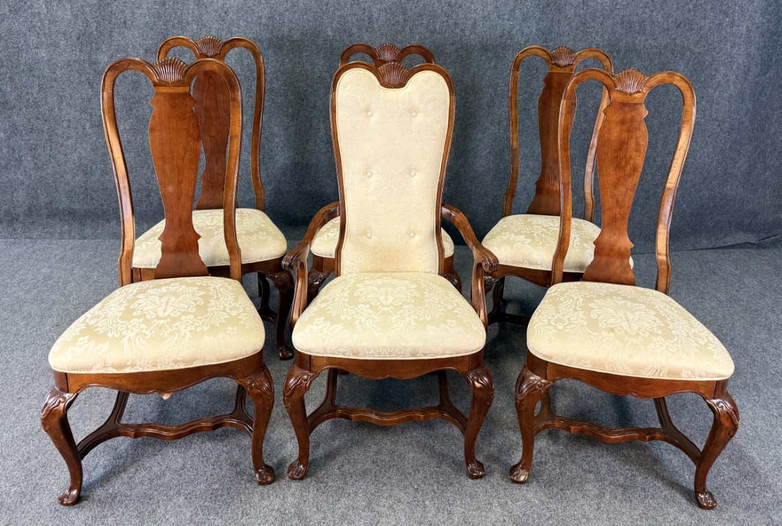 Set of 6 Bernhardt High Back Cherry Dining Chairs Set of 6 Bernhardt High Back Cherry Dining Chairs