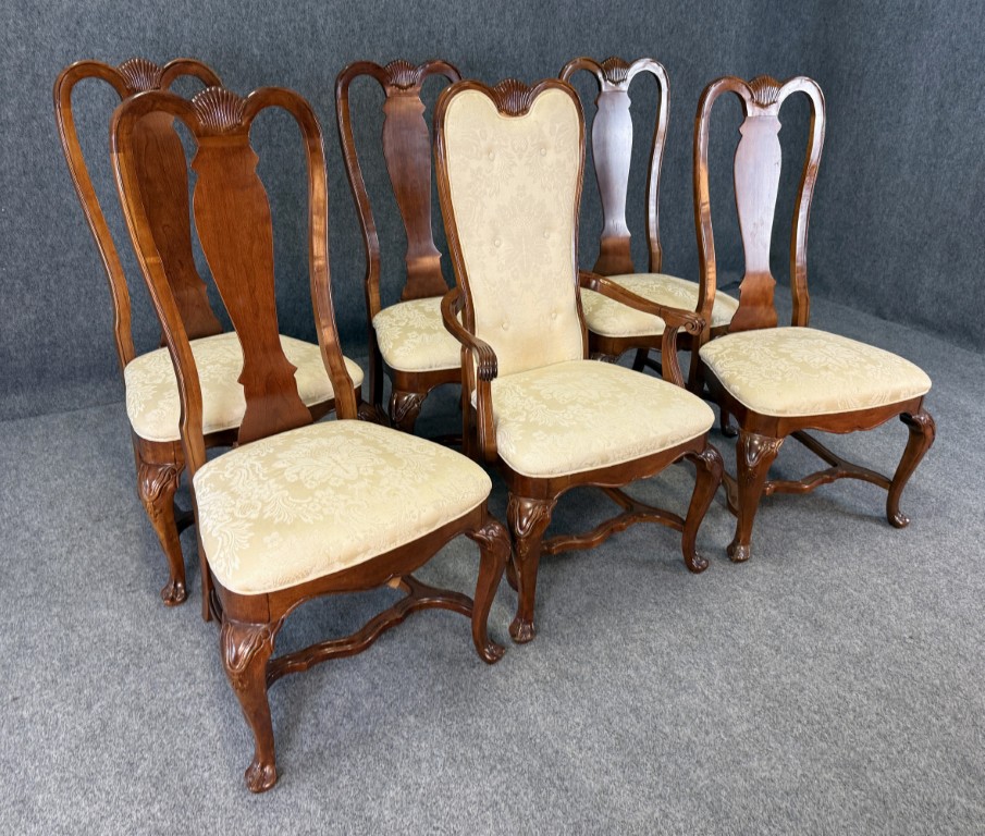 Set of 6 Bernhardt High Back Cherry Dining Chairs Set of 6 Bernhardt High Back Cherry Dining Chairs