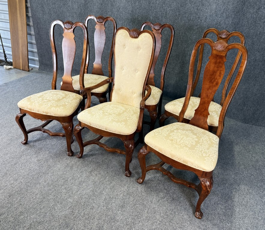 Set of 6 Bernhardt High Back Cherry Dining Chairs Set of 6 Bernhardt High Back Cherry Dining Chairs