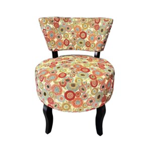 Colorfully Upholstered Barrel Accent Chair