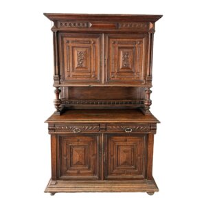 19th Century Belgian Oak Court Cupboard