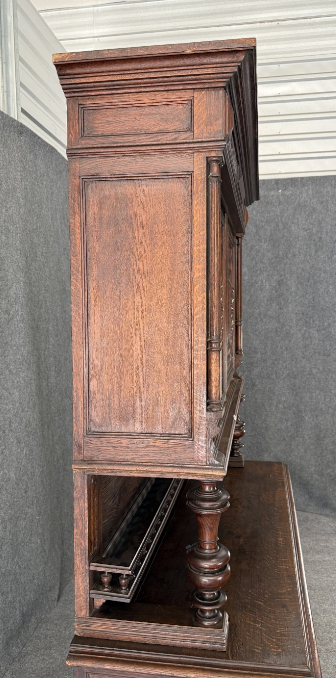19th Century Belgian Oak Court Cupboard 19th Century Belgian Oak Court Cupboard