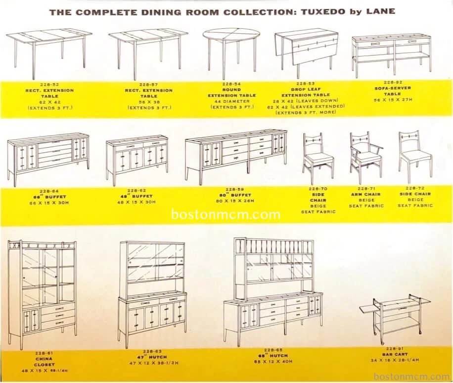 Mid-Century Modern Lane Tuxedo Bowtie-Inlaid China Cabinet/Buffet Mid-Century Modern Lane Tuxedo Bowtie-Inlaid China Cabinet/Buffet