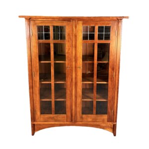 Stickley Mission Style Cherry Leaded Door Bookcase