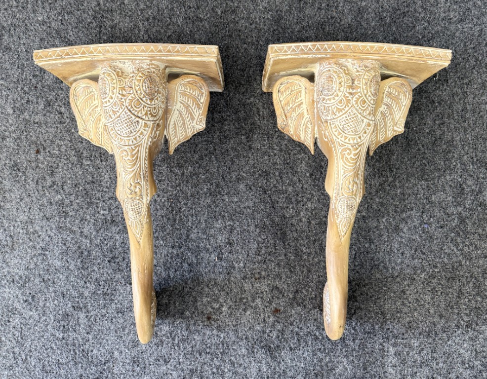 Pair of Elephant Themed Wall Sconces Pair of Elephant Themed Wall Sconces