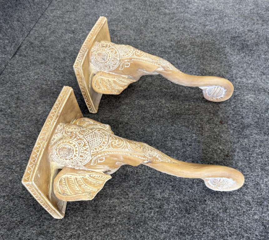 Pair of Elephant Themed Wall Sconces Pair of Elephant Themed Wall Sconces