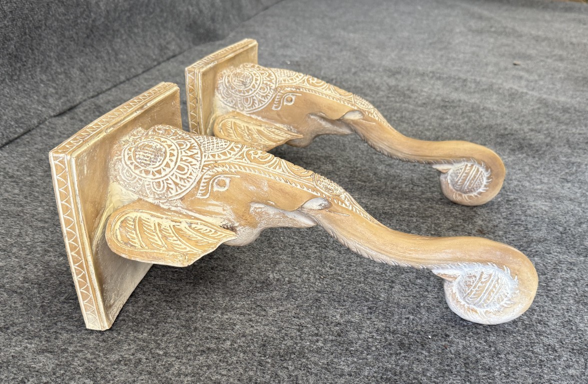 Pair of Elephant Themed Wall Sconces Pair of Elephant Themed Wall Sconces