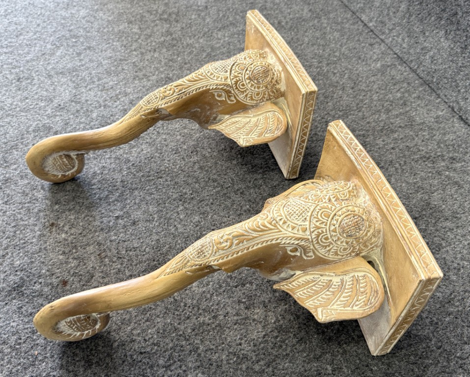 Pair of Elephant Themed Wall Sconces Pair of Elephant Themed Wall Sconces