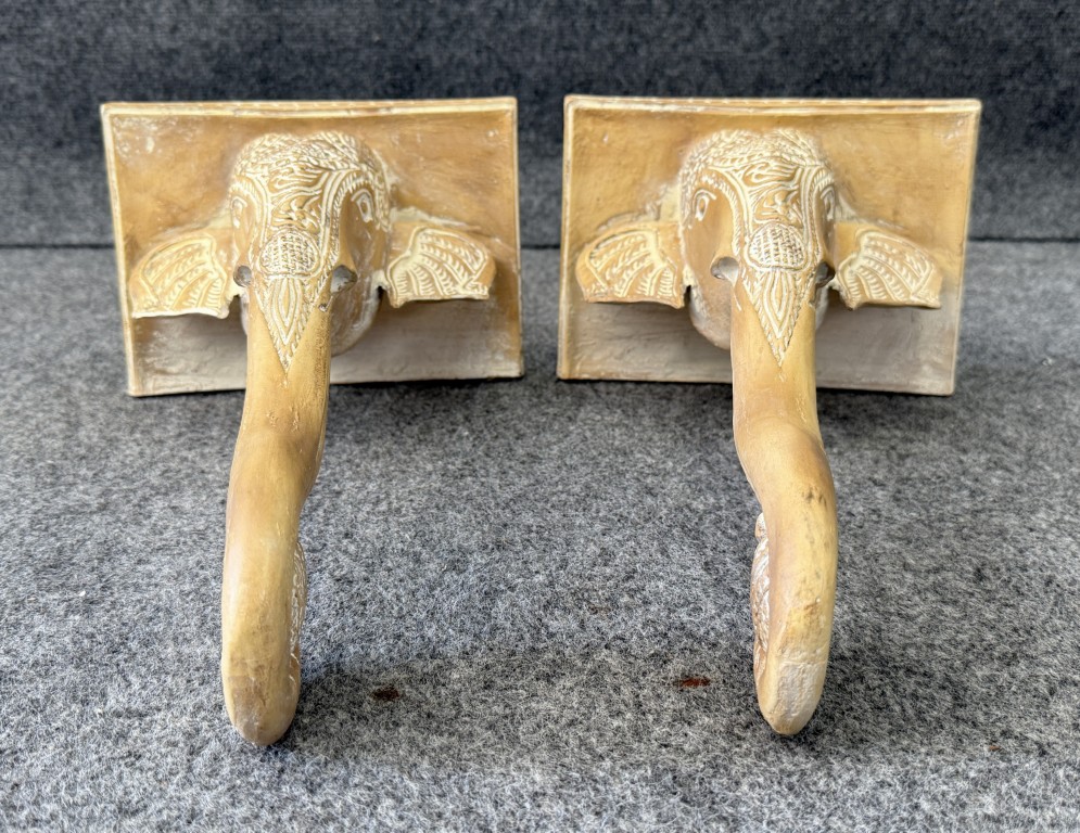 Pair of Elephant Themed Wall Sconces Pair of Elephant Themed Wall Sconces