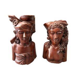 Pair of Balinese Large Solid Wood Sculptures/Bookends