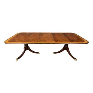 Baker Furniture Stately Homes Collection Georgian Flamed Mahogany Dining Table with Leaf