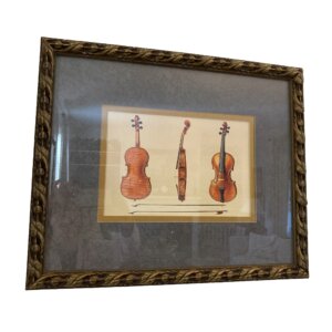 Violin Study Print in Carved Frame