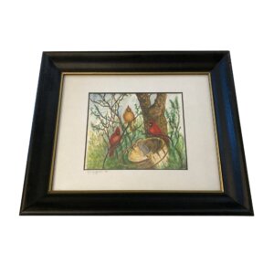 Original Watercolor Painting of Cardinals signed Gerry Wyszynski