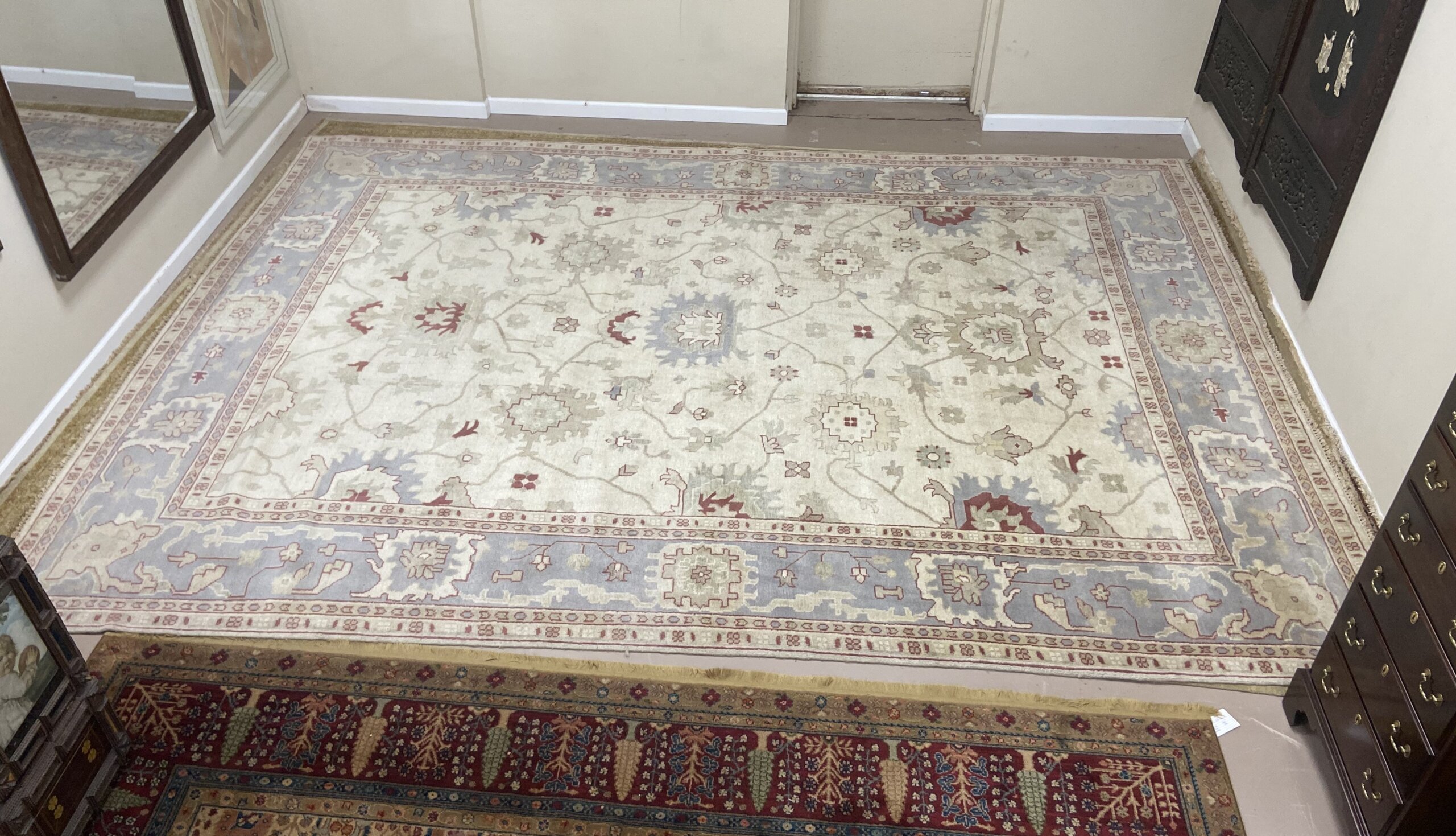 Indo Oushak 10 x 14 Hand Knotted Rug Indo Oushak 10 x 14 Hand Knotted Rug