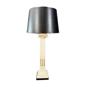 Tall Romanesque Ivory Lamp & Shade