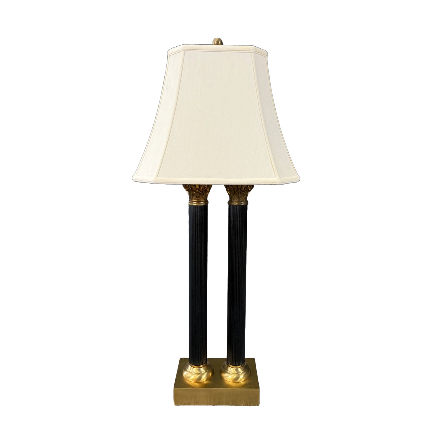 Tall Dual Corinthian Column Table Lamp with Brass Base Tall Dual Corinthian Column Table Lamp with Brass Base