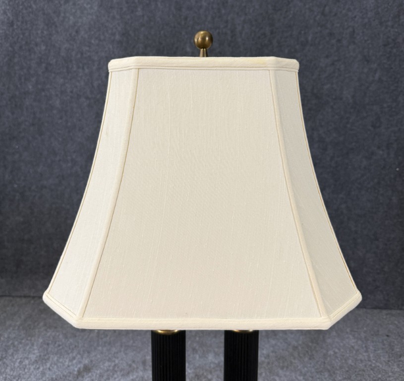 Tall Dual Corinthian Column Table Lamp with Brass Base Tall Dual Corinthian Column Table Lamp with Brass Base