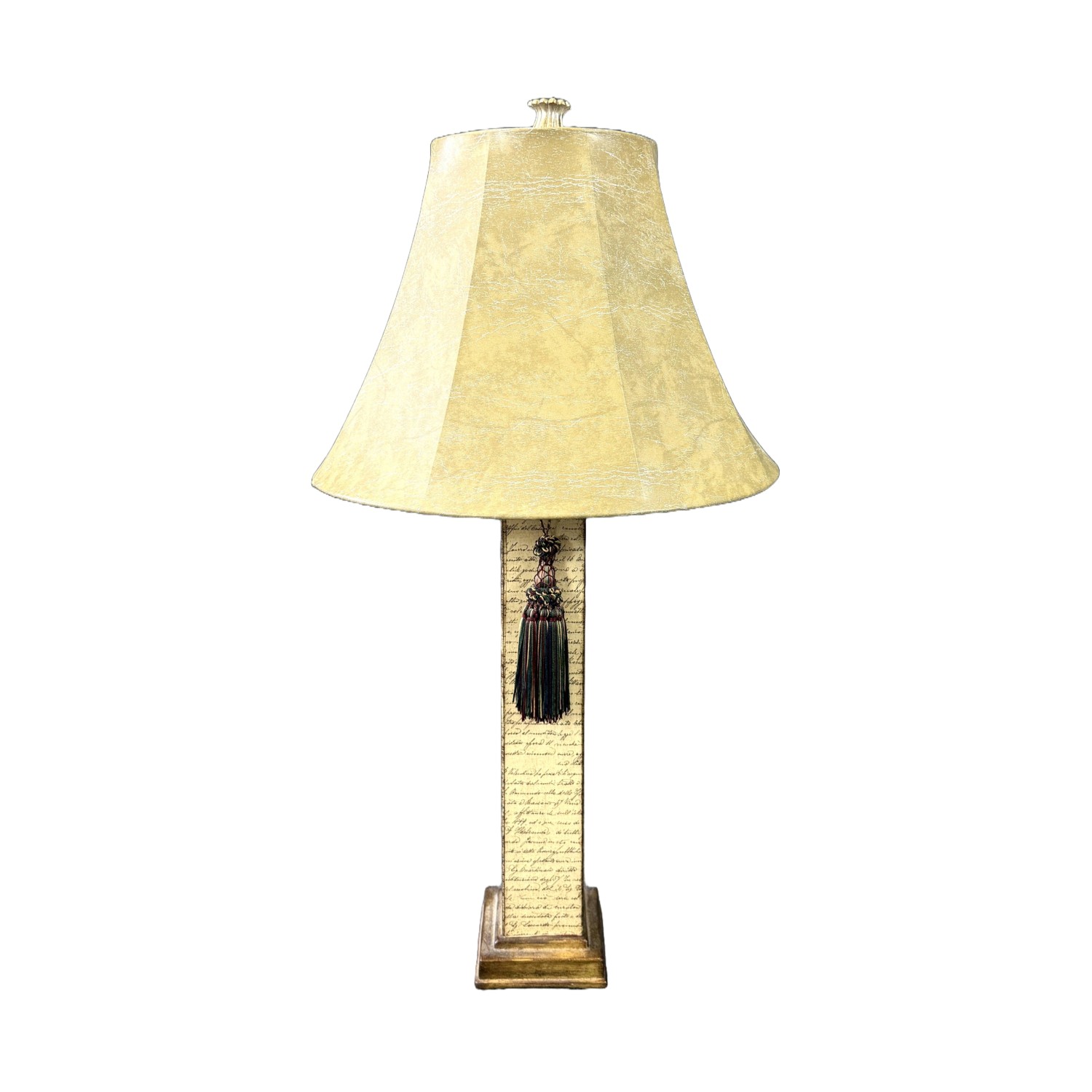 Tall Script-Decorated Column Table Lamp Tall Script-Decorated Column Table Lamp