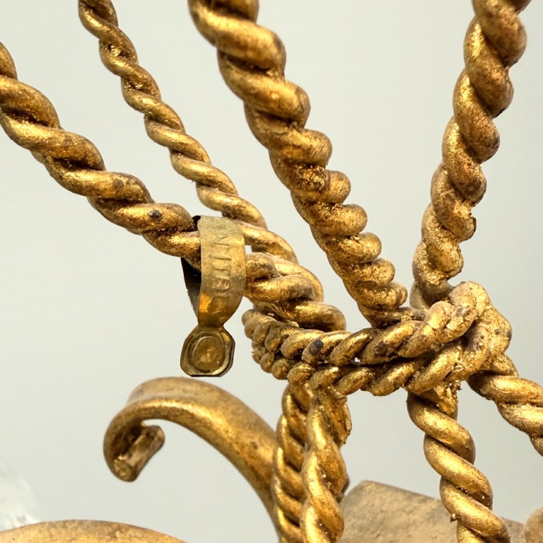 Pair of Mid-Century Italian Tole Overflowing Crystal Wall Sconces Pair of Mid-Century Italian Tole Overflowing Crystal Wall Sconces