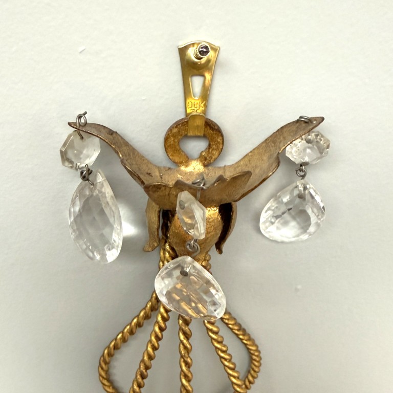 Pair of Mid-Century Italian Tole Overflowing Crystal Wall Sconces Pair of Mid-Century Italian Tole Overflowing Crystal Wall Sconces