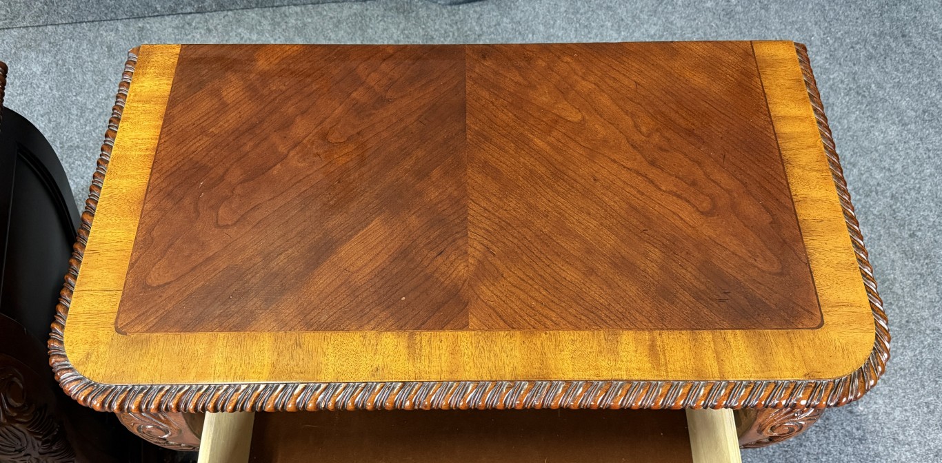 Pair of Cognac Finish Banded Cherry Nightstands Pair of Cognac Finish Banded Cherry Nightstands