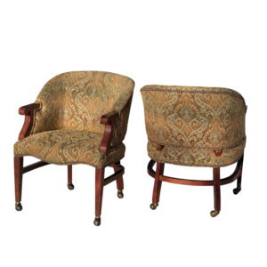 Pair Of St. Timothy Paisley Print Armchairs