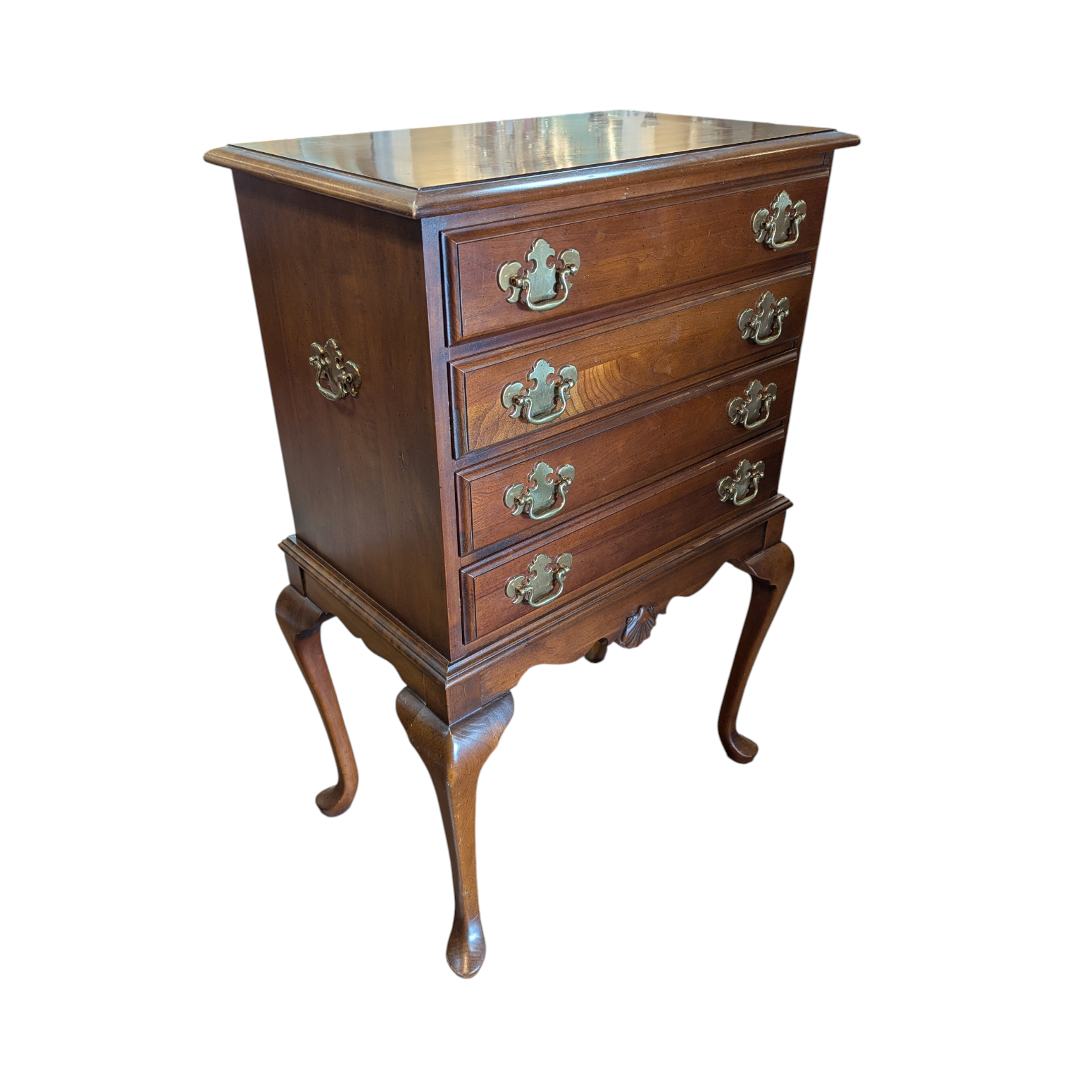 Queen Anne Style Silver Cabinet Attributed To American Drew