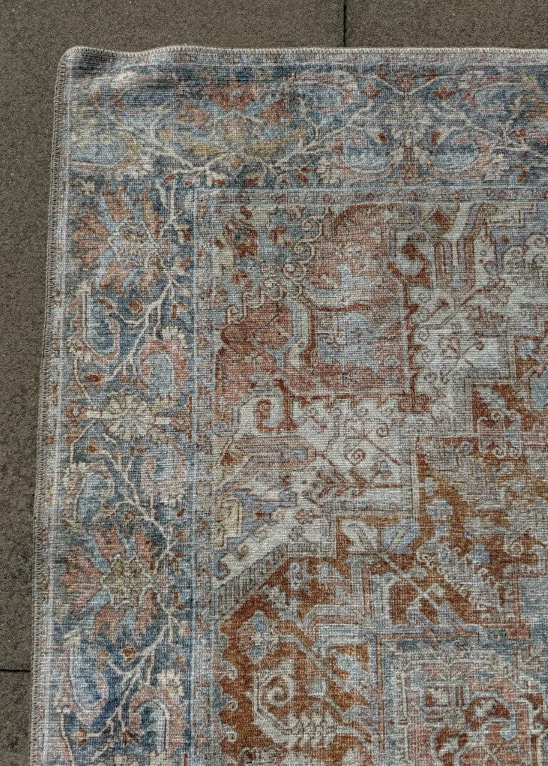 NEW 5x7 KAS Washable London Serena 4801 Rust Blue Rug NEW 5x7 KAS Washable London Serena 4801 Rust Blue Rug